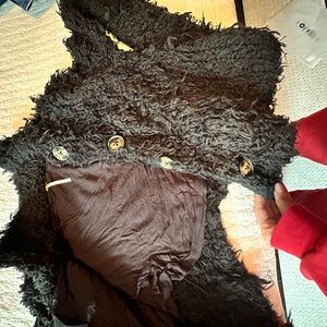 Shaggy free people sweater with buttons and collar